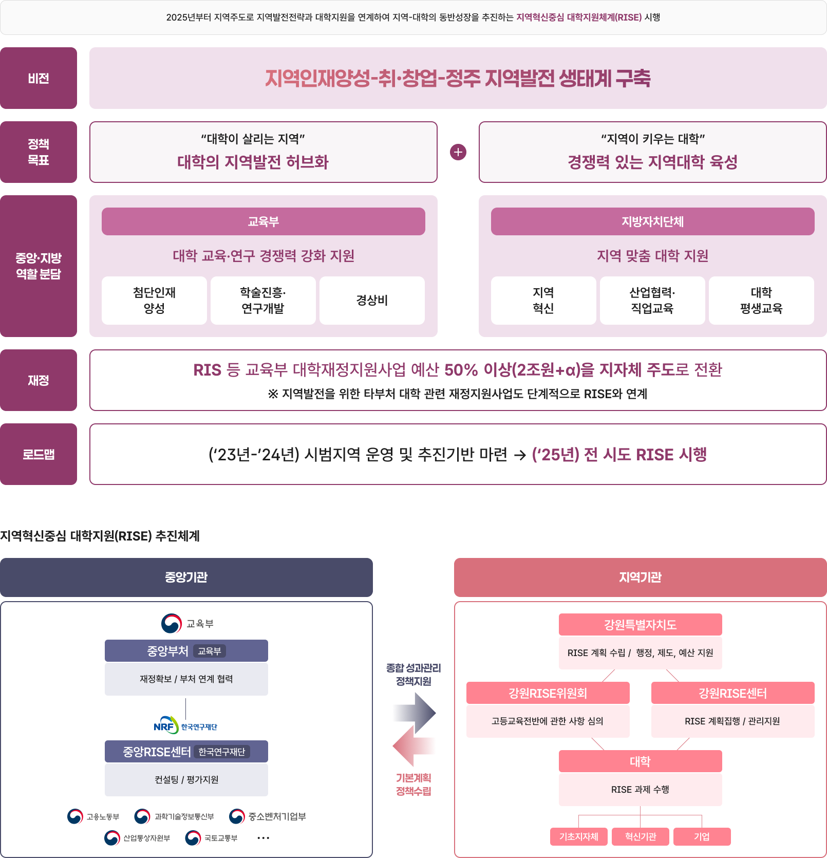 지역혁신중심 대학지원체계 개념